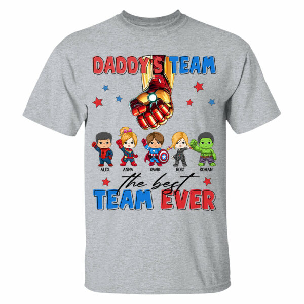 Custom Name Kids Superhero Daddy Team Shirt - Birthday & Father's Day Gift For Dad - Image 3