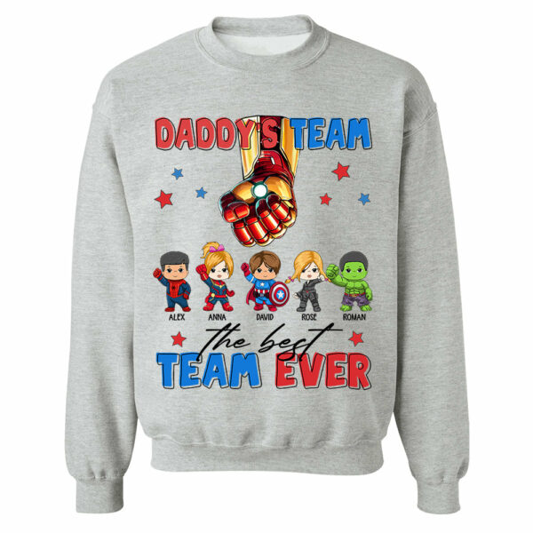 Custom Name Kids Superhero Daddy Team Shirt - Birthday & Father's Day Gift For Dad - Image 8