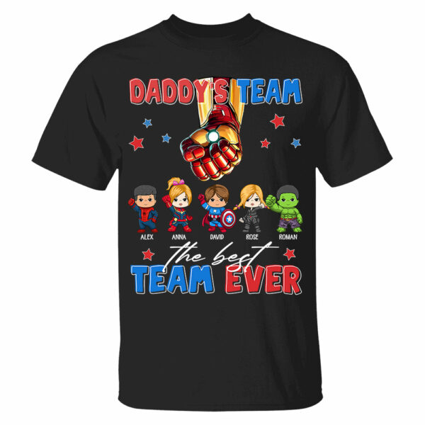 Custom Name Kids Superhero Daddy Team Shirt - Birthday & Father's Day Gift For Dad - Image 4