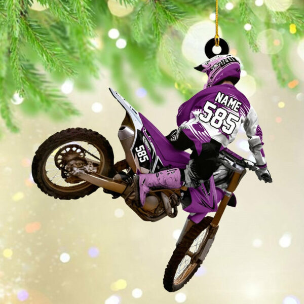 Custom Name Number Motocross Racer Ornament Gift For Motocross Lovers Christmas Ornament H2511 - Image 5