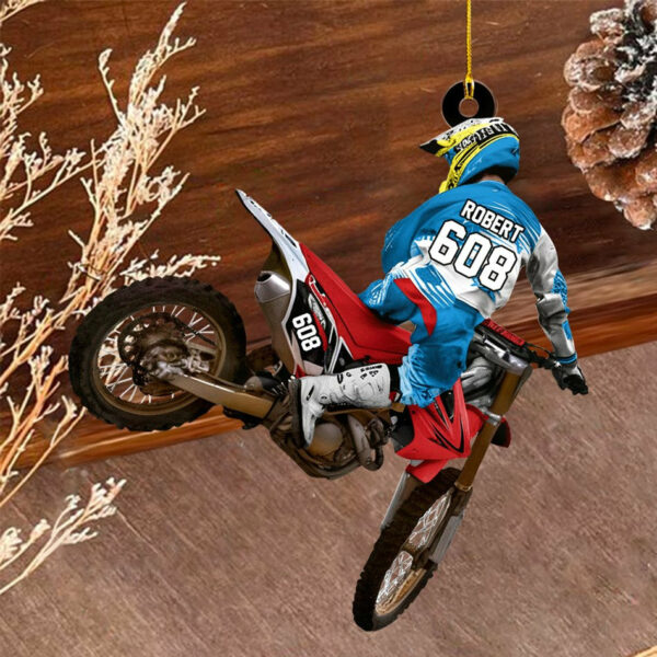 Custom Name Number Motocross Racer Ornament Gift For Motocross Lovers Christmas Ornament H2511 - Image 4