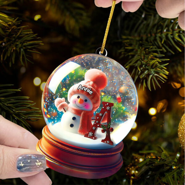 Custom Name Snowman Initial Glass Ball Ornament Vr2 - Image 9