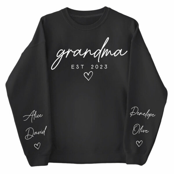 Custom Nana Sweatshirt with Date and Children Name on Sleeve, Grandma Sweatshirt Gift for Grandma, Mom - Image 2