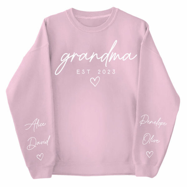Custom Nana Sweatshirt with Date and Children Name on Sleeve, Grandma Sweatshirt Gift for Grandma, Mom - Image 7
