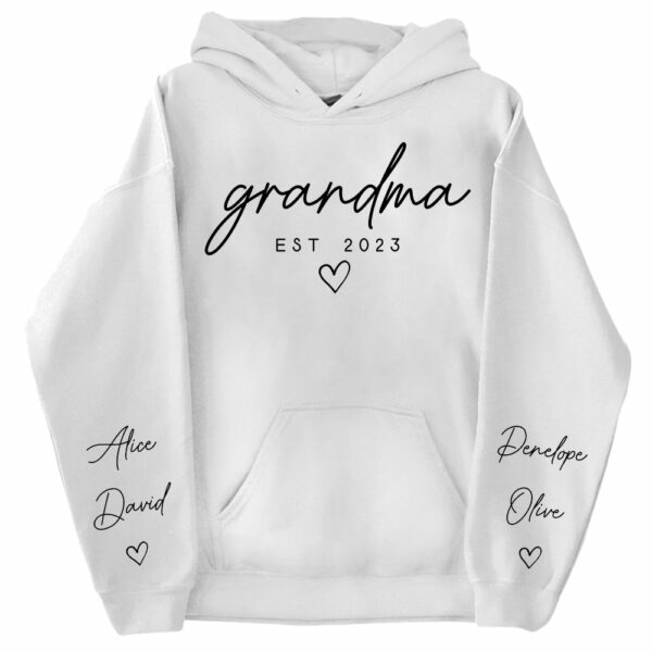 Custom Nana Sweatshirt with Date and Children Name on Sleeve, Grandma Sweatshirt Gift for Grandma, Mom - Image 6