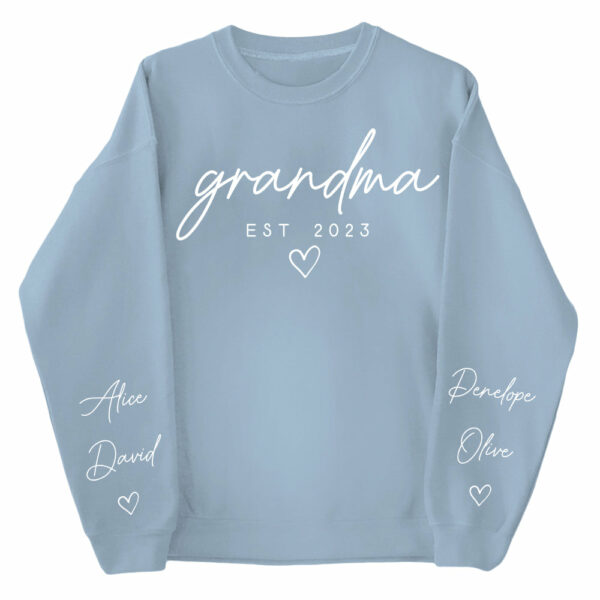 Custom Nana Sweatshirt with Date and Children Name on Sleeve, Grandma Sweatshirt Gift for Grandma, Mom - Image 12