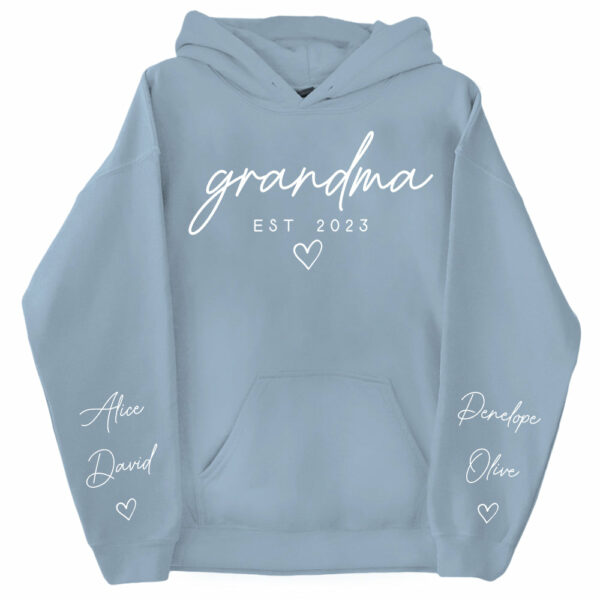 Custom Nana Sweatshirt with Date and Children Name on Sleeve, Grandma Sweatshirt Gift for Grandma, Mom - Image 13