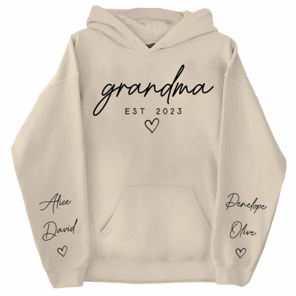Custom Nana Sweatshirt with Date and Children Name on Sleeve, Grandma Sweatshirt Gift for Grandma, Mom - Image 5