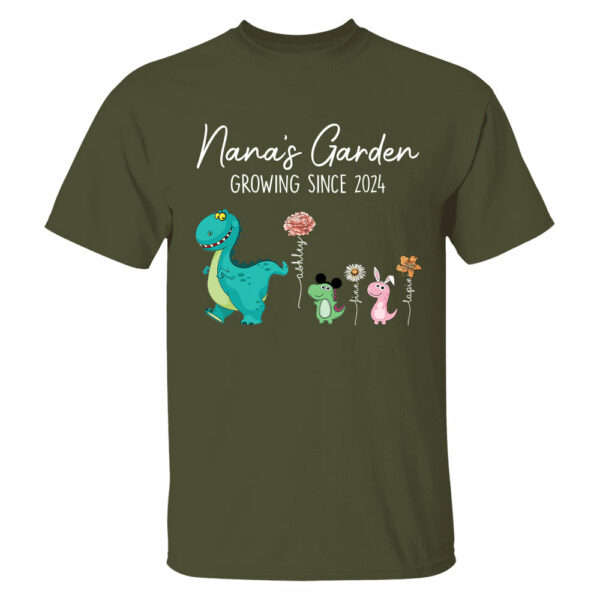 Custom Nana's Garden NanaSaurus And Kids Custom Shirt - Mother's Day Gift - Birthday Gift For Her - Image 2