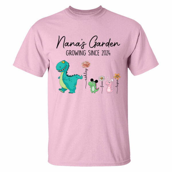 Custom Nana's Garden NanaSaurus And Kids Custom Shirt - Mother's Day Gift - Birthday Gift For Her - Image 6