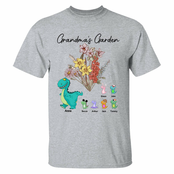 Custom Nana's Garden NanaSaurus And Kids Custom Shirt - Mother's Day Gift - Image 3