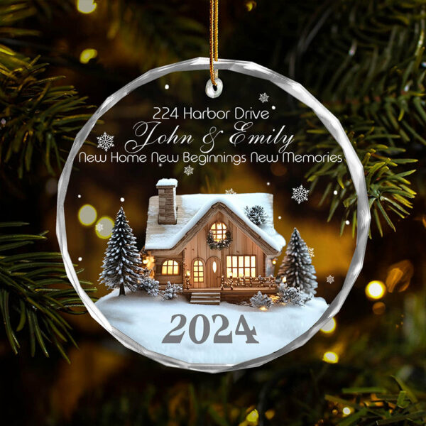 Custom New Home New Beginnings New Memories Glass Ornament - Image 4
