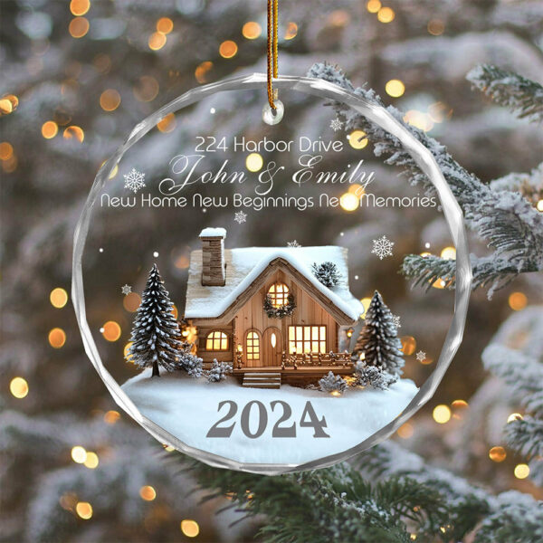 Custom New Home New Beginnings New Memories Glass Ornament - Image 5