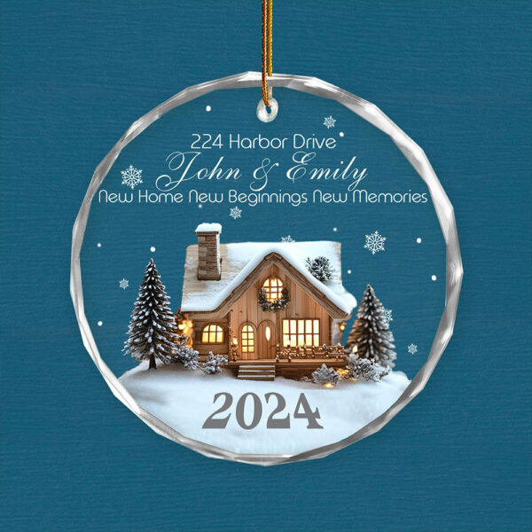 Custom New Home New Beginnings New Memories Glass Ornament - Image 2