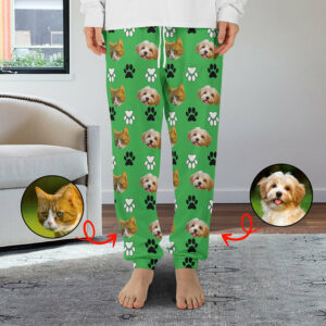 Custom Pajama Pants, Personalized Pet Face Pajamas Pants, Custom Dog Pajamas Pants, Pet Photo Pajama