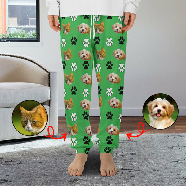 Custom Pajama Pants, Personalized Pet Face Pajamas Pants, Custom Dog Pajamas Pants, Pet Photo Pajama