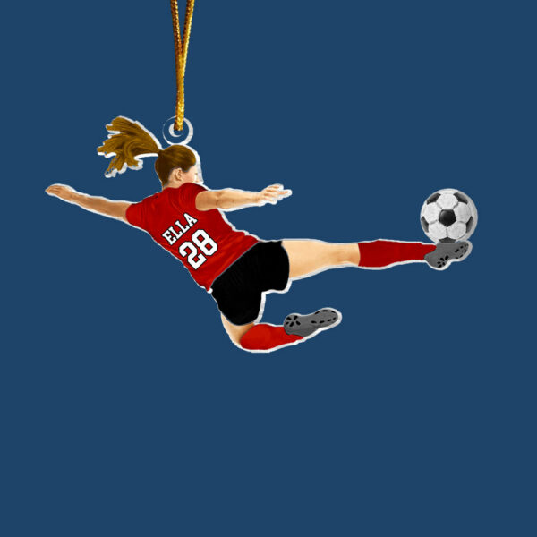 Custom Personalized Girl Soccer Player Acrylic Ornament, Gift For Girl Soccer Players - Image 4