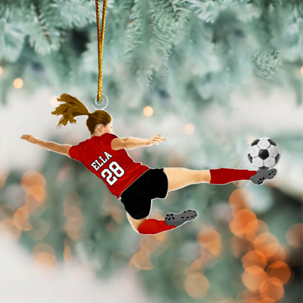 Custom Personalized Girl Soccer Player Acrylic Ornament, Gift For Girl Soccer Players - Image 2