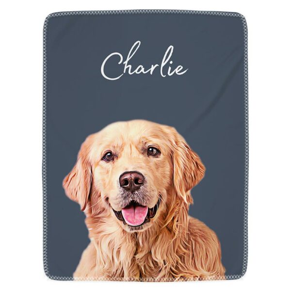 Custom Pet Blanket Using Pet Photo + Name Custom Dog Blanket Personalized Dog Blankets Cat Picture Blanket Pet Photo Blanket Dog Dad Gift - Image 4