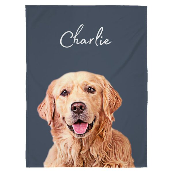 Custom Pet Blanket Using Pet Photo + Name Custom Dog Blanket Personalized Dog Blankets Cat Picture Blanket Pet Photo Blanket Dog Dad Gift - Image 2