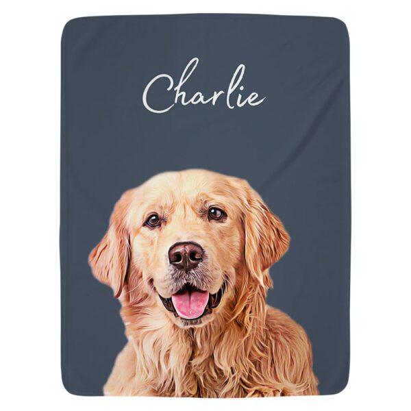 Custom Pet Blanket Using Pet Photo + Name Custom Dog Blanket Personalized Dog Blankets Cat Picture Blanket Pet Photo Blanket Dog Dad Gift - Image 3