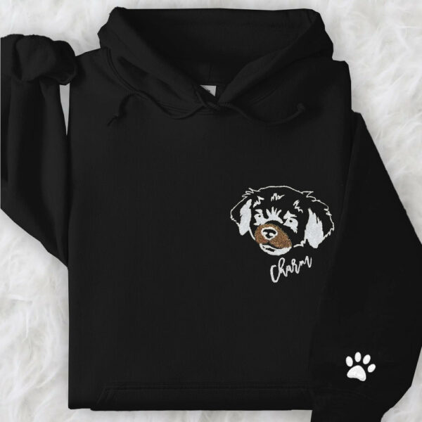 Custom Pet Portrait Embroidered Sweatshirt Hoodie Gift for Dog Pet Lover - Image 10