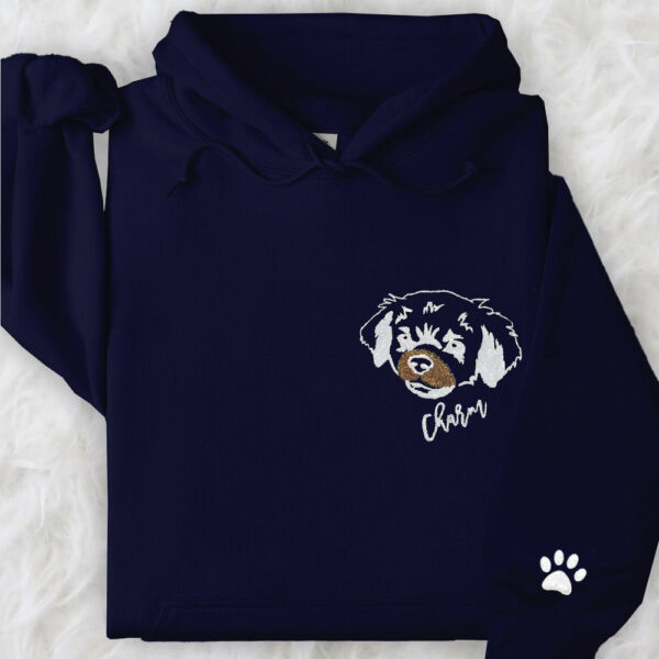 Custom Pet Portrait Embroidered Sweatshirt Hoodie Gift for Dog Pet Lover - Image 11