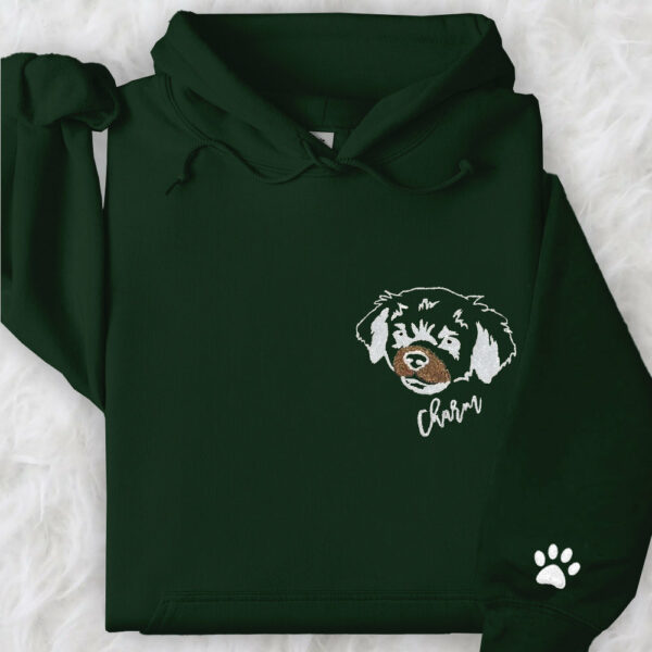 Custom Pet Portrait Embroidered Sweatshirt Hoodie Gift for Dog Pet Lover - Image 12