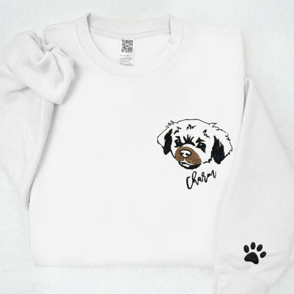 Custom Pet Portrait Embroidered Sweatshirt Hoodie Gift for Dog Pet Lover - Image 6
