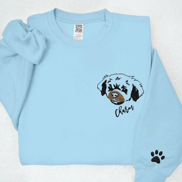 Custom Pet Portrait Embroidered Sweatshirt Hoodie Gift for Dog Pet Lover - Image 8