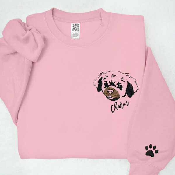 Custom Pet Portrait Embroidered Sweatshirt Hoodie Gift for Dog Pet Lover - Image 7