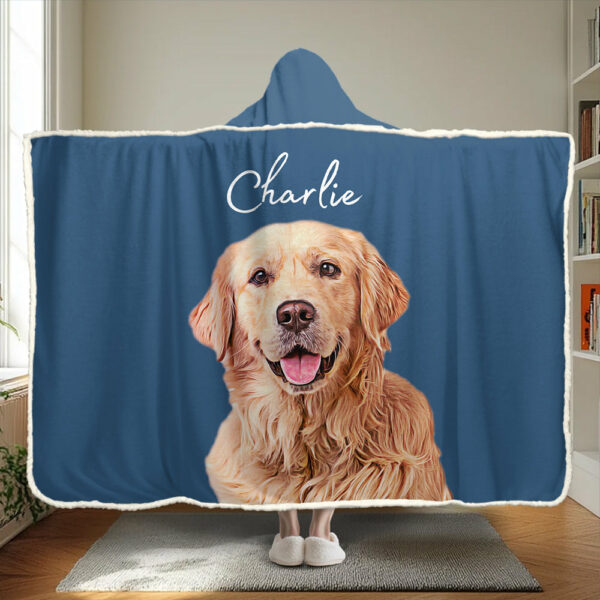 Custom Pet Wearable Blanket Hoodie Using Pet Photo + Name Custom Dog Wearable Blanket Hoodie Personalized Dog Cat Picture Wearable Blanket Hoodie Pet Photo - Image 2
