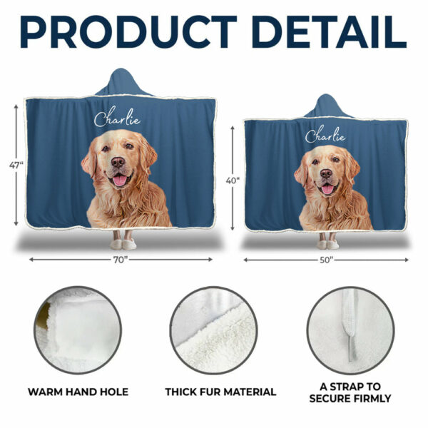 Custom Pet Wearable Blanket Hoodie Using Pet Photo + Name Custom Dog Wearable Blanket Hoodie Personalized Dog Cat Picture Wearable Blanket Hoodie Pet Photo - Image 5