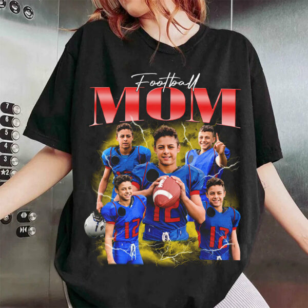Custom Photo - Vintage Graphic 90s T-shirt Football Mom Dad Gameday Shirt Custom Bootleg Rap Tee H2511 - Image 2