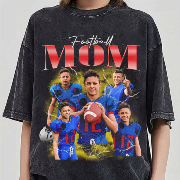 Custom Photo - Vintage Graphic 90s T-shirt Football Mom Dad Gameday Shirt Custom Bootleg Rap Tee H2511 - Image 4