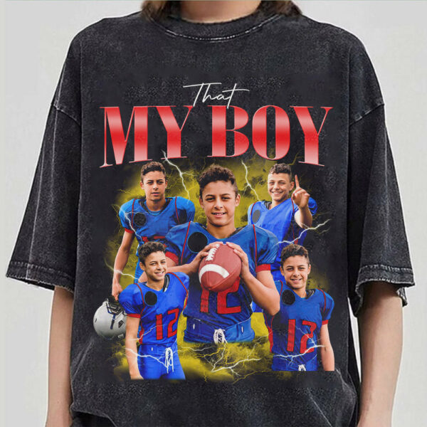 Custom Photo - Vintage Graphic 90s T-shirt That My Boy Football Gameday Shirt Custom Bootleg Rap Tee H2511 - Image 4