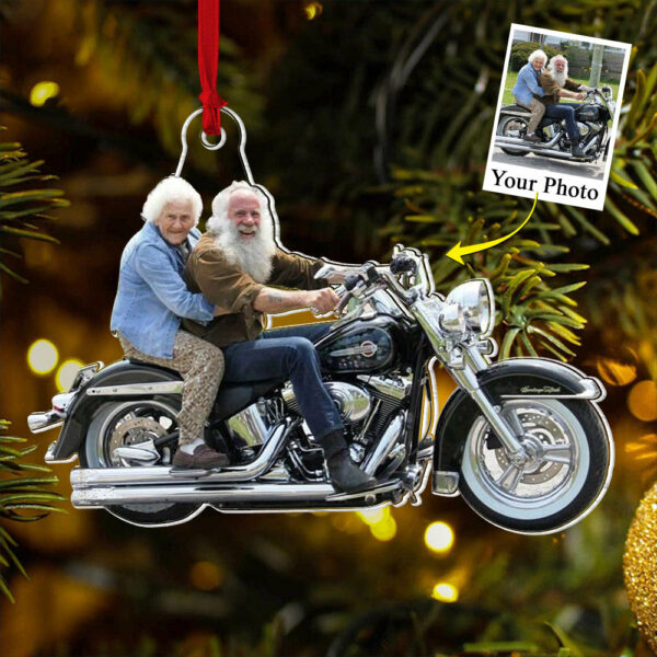 Custom Photo Acrylic Ornament Gift For Biker Lovers - Personalized Upload Photo Acrylic Ornament For Biker Club - Image 2