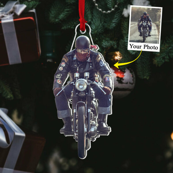 Custom Photo Acrylic Ornament Gift For Biker Lovers - Personalized Upload Photo Acrylic Ornament For Biker Club - Image 5