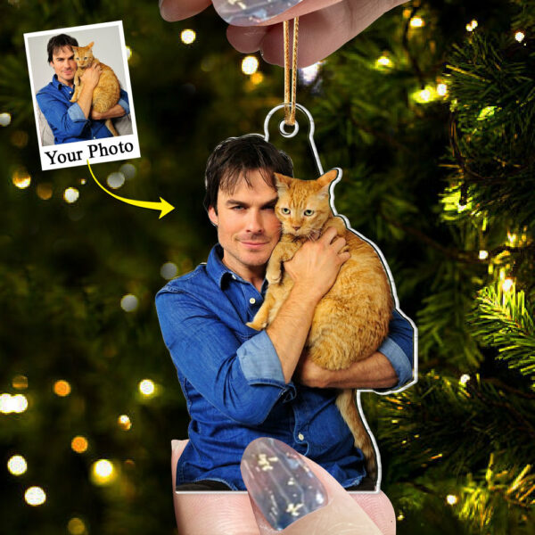 Custom Photo Acrylic Ornament Gift For Cat Lovers - Personalized Upload Photo Acrylic Ornament For Cat Dad, Cat Mom - Image 3