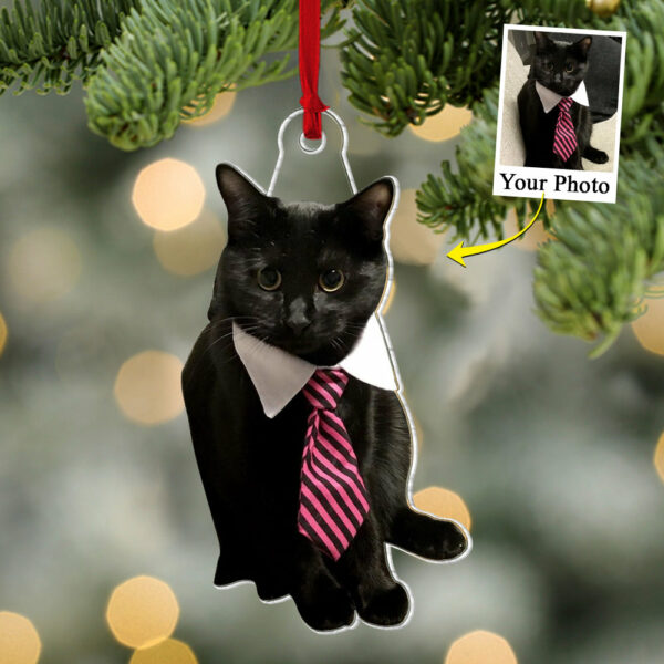 Custom Photo Acrylic Ornament Gift For Cat Lovers - Personalized Upload Photo Acrylic Ornament For Cat Dad, Cat Mom - Image 2