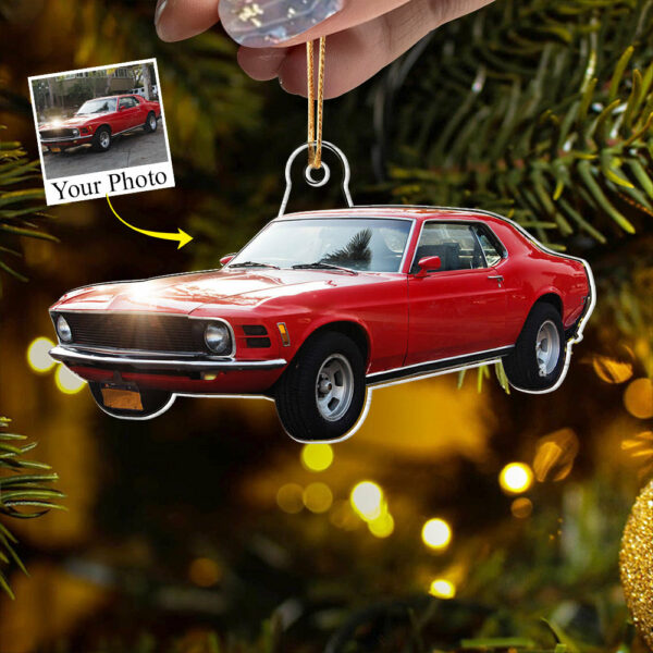 Custom Photo Acrylic Ornament Gift For Classic Car Lovers - Image 2