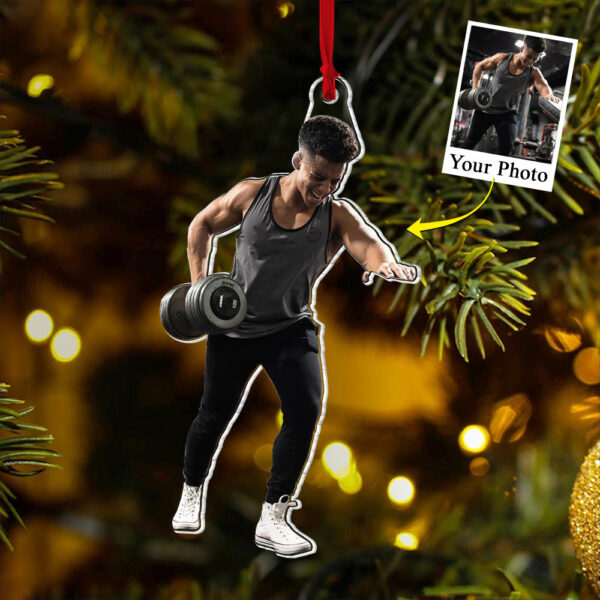 Custom Photo Acrylic Ornament Gift For Fitness - Personalized Upload Photo Fitness Acrylic Ornament For Fitness Lovers - Image 2
