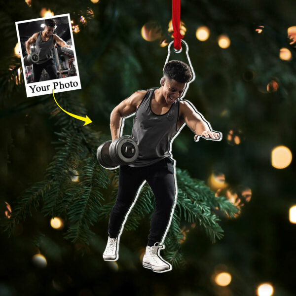 Custom Photo Acrylic Ornament Gift For Fitness - Personalized Upload Photo Fitness Acrylic Ornament For Fitness Lovers - Image 5