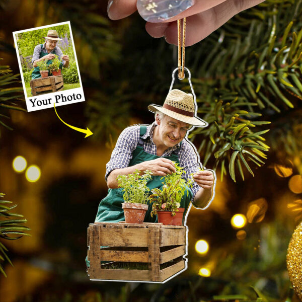 Custom Photo Acrylic Ornament Gift For Garden Lovers - Personalized Upload Photo Acrylic Ornament For Gardeners - Image 2