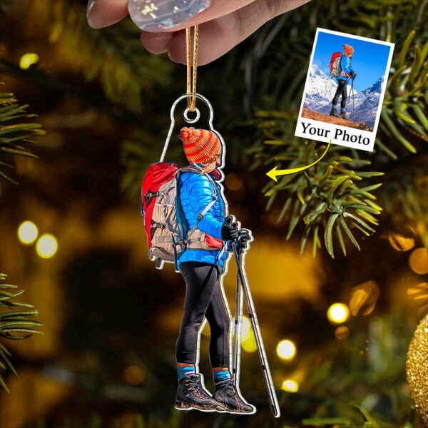 Custom Photo Acrylic Ornament Gift For Hiking Lovers - Personalized Upload Photo Acrylic Ornament For Hiking Club - Image 3