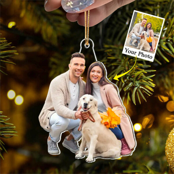 Custom Photo Acrylic Ornament Gift For Him - Personalized Upload Photo Young Couple - Image 2