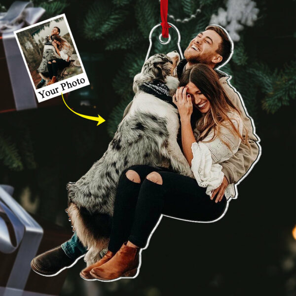 Custom Photo Acrylic Ornament Gift For Him - Personalized Upload Photo Young Couple - Image 5