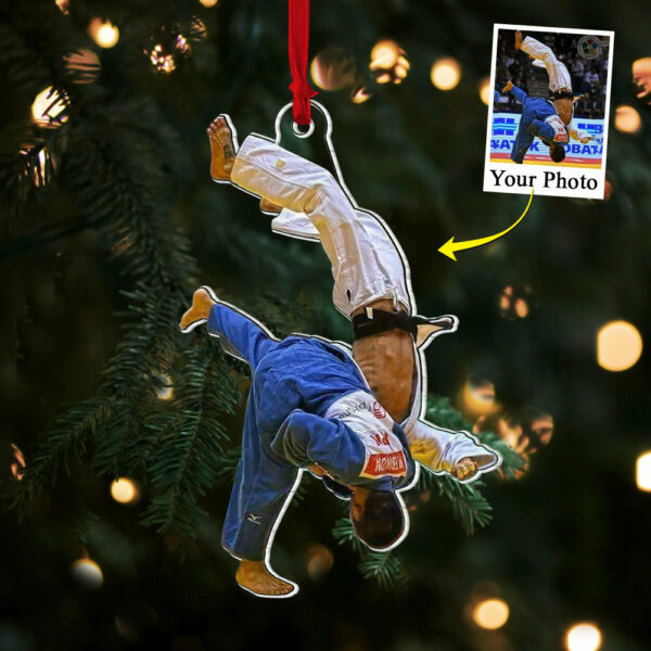 Custom Photo Acrylic Ornament Gift For Jiu Jitsu Lovers - Personalized Upload Photo Acrylic Ornament For Jiu Jitsu Club - Image 2