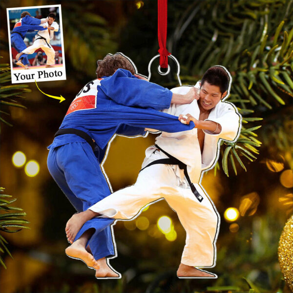 Custom Photo Acrylic Ornament Gift For Jiu Jitsu Lovers - Personalized Upload Photo Acrylic Ornament For Jiu Jitsu Club