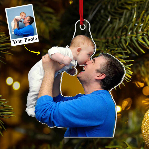 Custom Photo Acrylic Ornament Gift For New Dad - Image 4